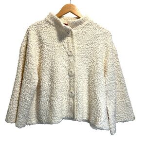 Tapemeasure Cozy Cream Wool Vintage Snap -Up Sweater Flared size Old Money XL